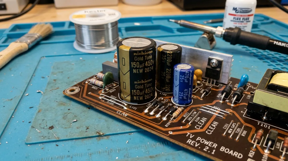 After Repair - LG 43" Smart TV Power Board Lightning Surge Recovery